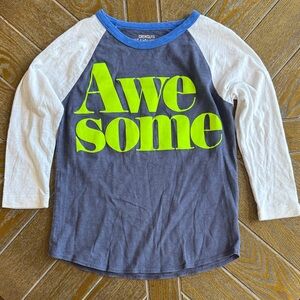 VGUC Crewcuts SZ 6-7 AWESOME 3/4 length tshirt raglan